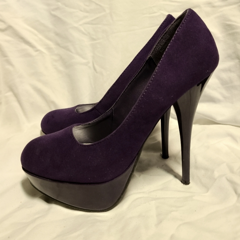 Purple Violet High Heels Sexy Stilettos Woman's Size 7